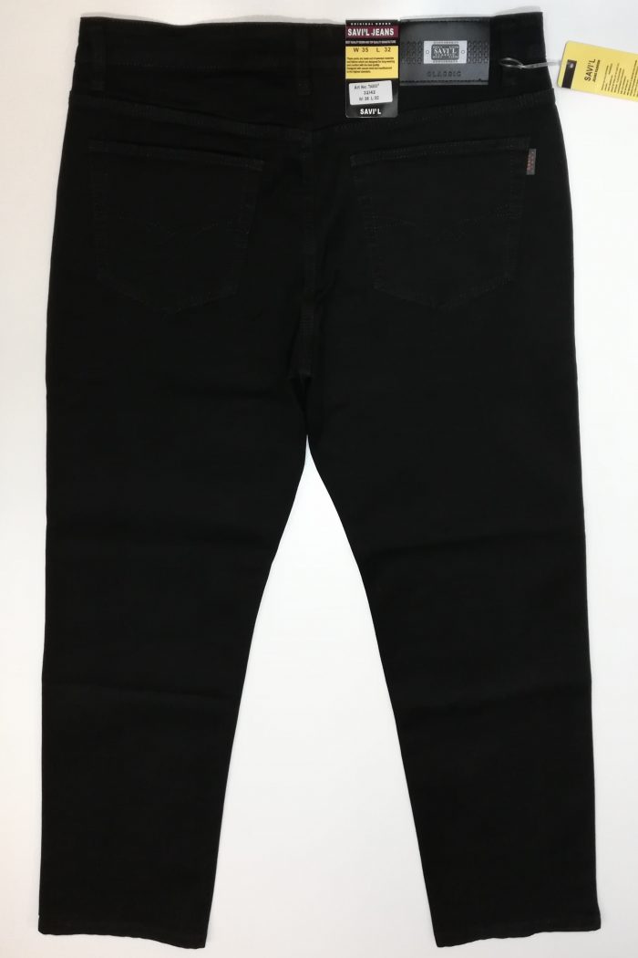 Spodnie męskie czarne firmy Savil Jeans proste nogawki model TA50 - obrazek 3