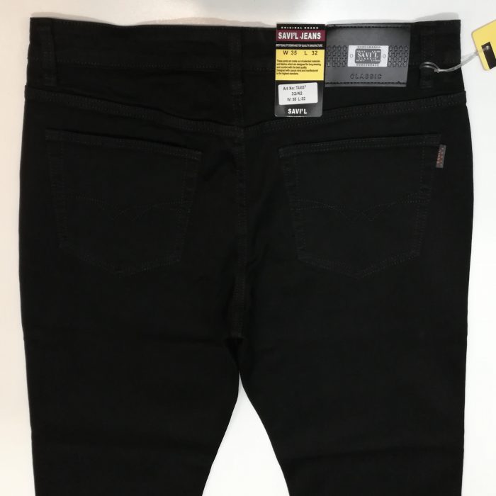 Spodnie męskie czarne firmy Savil Jeans proste nogawki model TA50 - obrazek 4