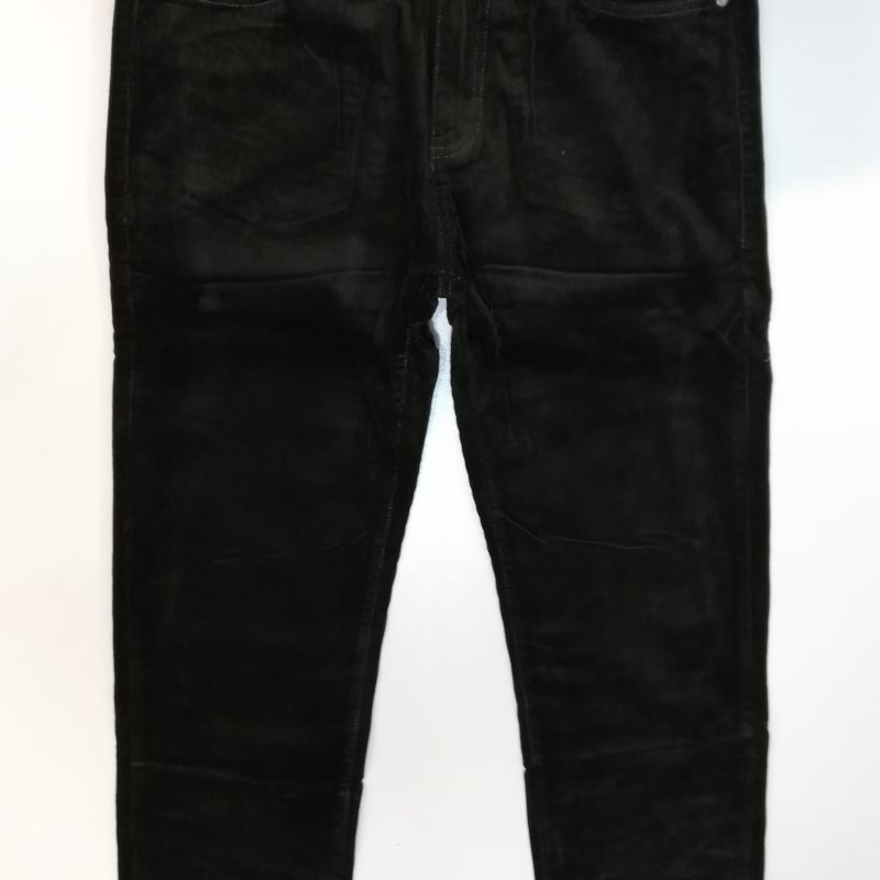 Spodnie sztruksowe męskie proste kolor ciemna zieleń firma Qizhen model 6819