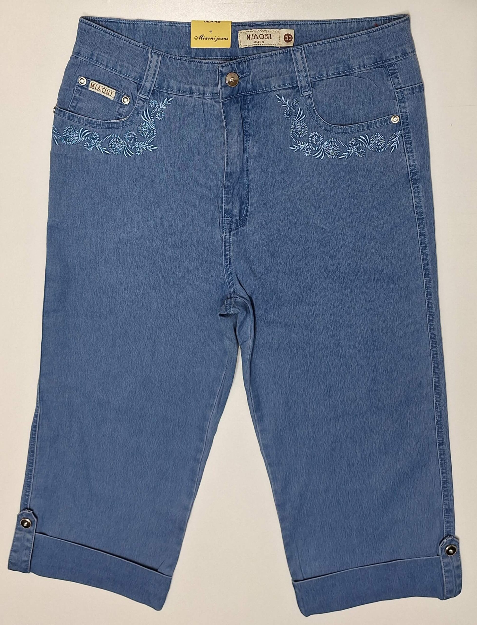 Spodnie jeansowe damskie krótkie firma Miaoni model B-8010 - obrazek 2