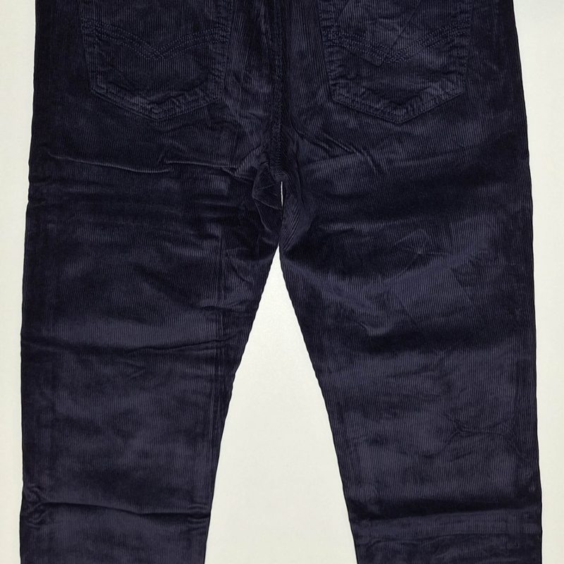 Spodnie sztruksowe granatowe proste elastyczne firma LS Luwans model B8577D