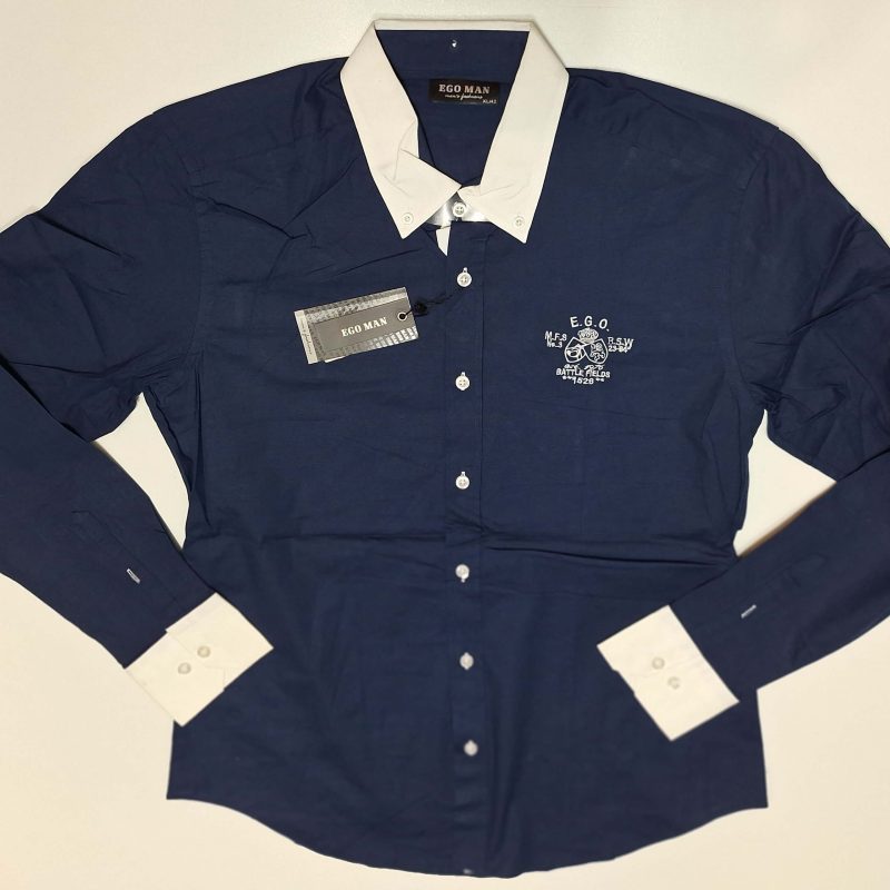 Koszula męska wizytowa firmy Ego Man niebiesko biała model DGBG24