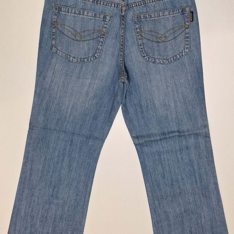 Spodnie jeansowe niebieskie rozszerzane nogawki firma Kingbon model HCL-24