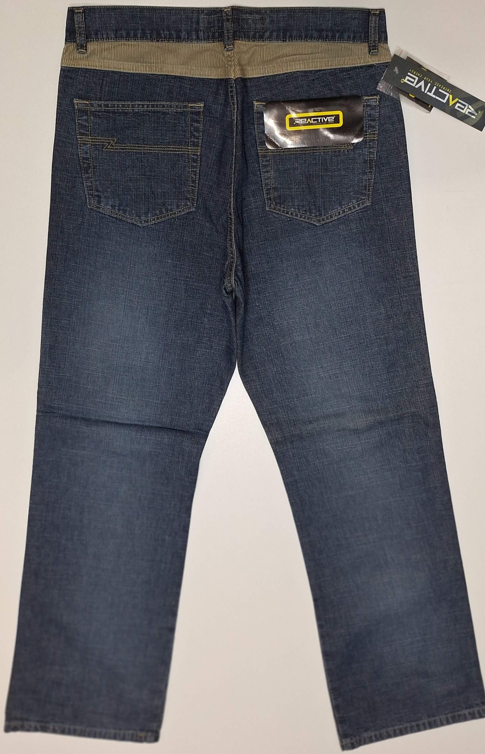 Jeansy męskie proste szerokie nogawki rozporek na guziki firma Reactive model 929 - obrazek 4