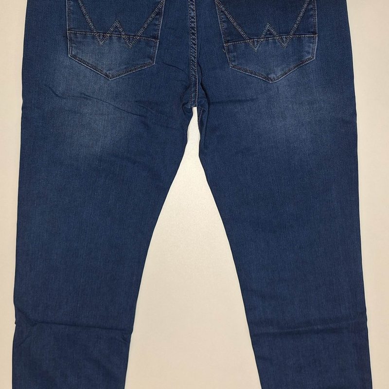 Jeansy męskie niebieskie elastyczne proste nogawki firma K&L Jeans model KL6051