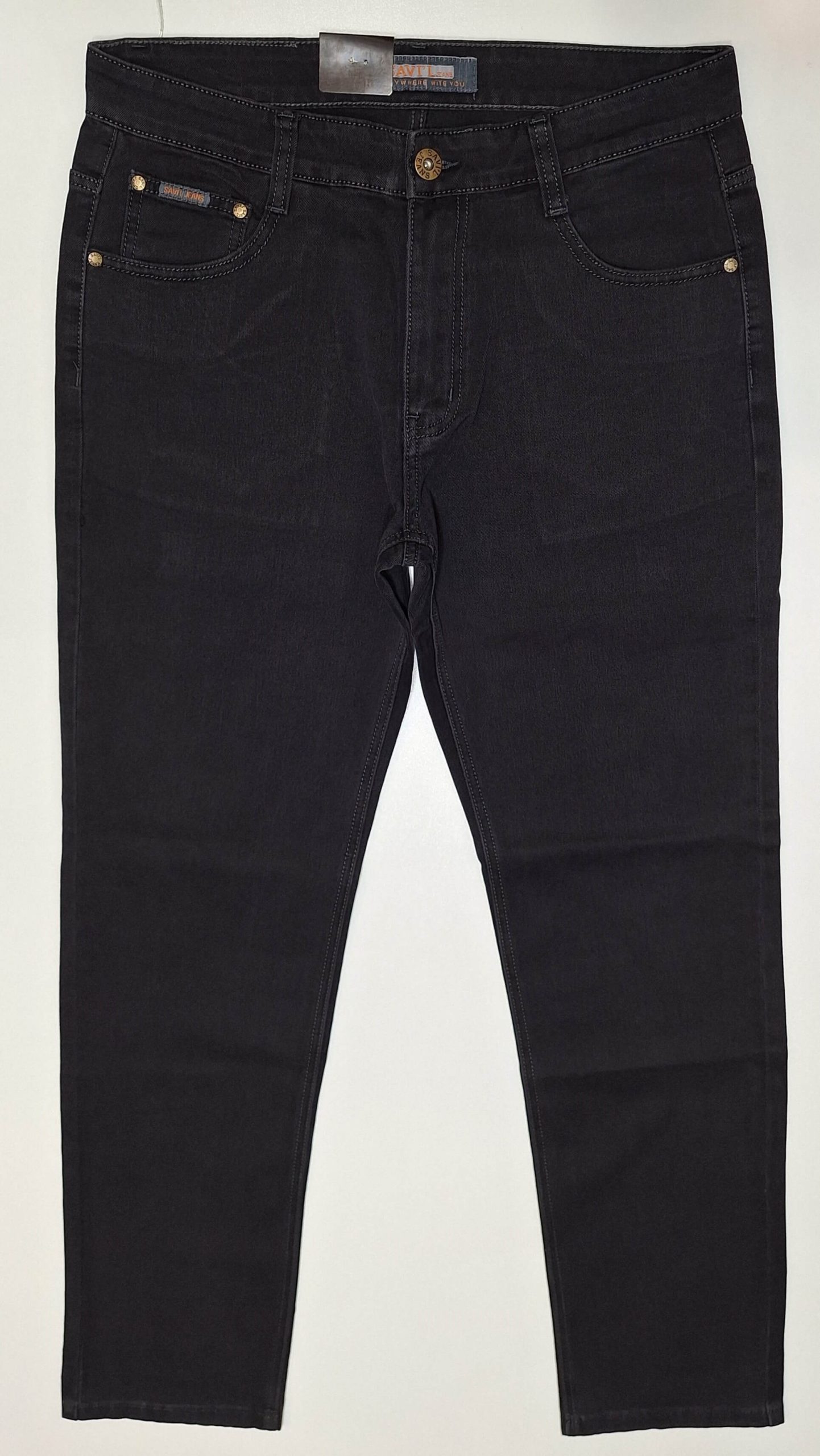 Spodnie męskie kolor brunatny proste elastyczne firma Savil Jeans model TA59-6 - obrazek 2