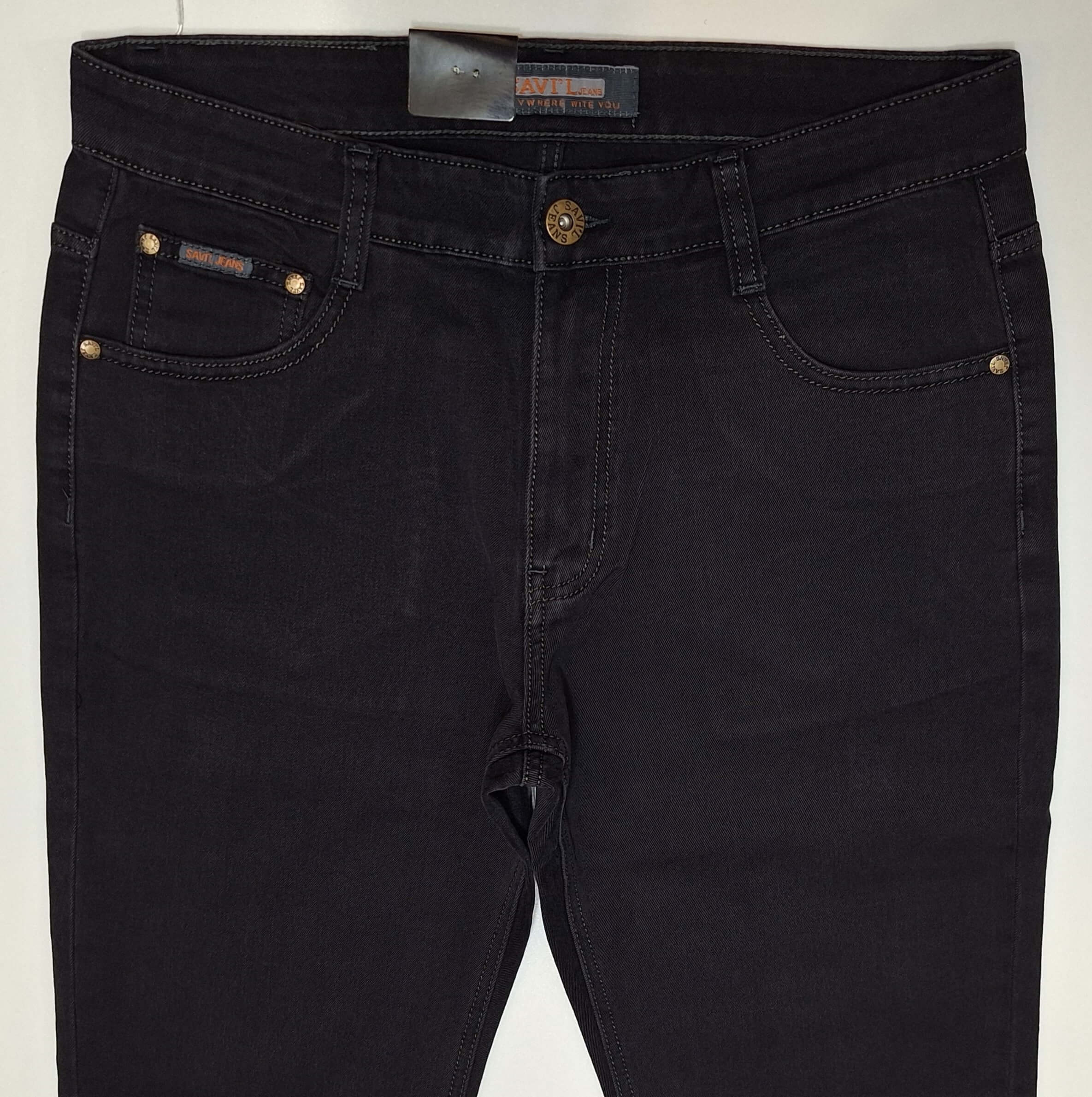 Spodnie męskie kolor brunatny proste elastyczne firma Savil Jeans model TA59-6 - obrazek 3