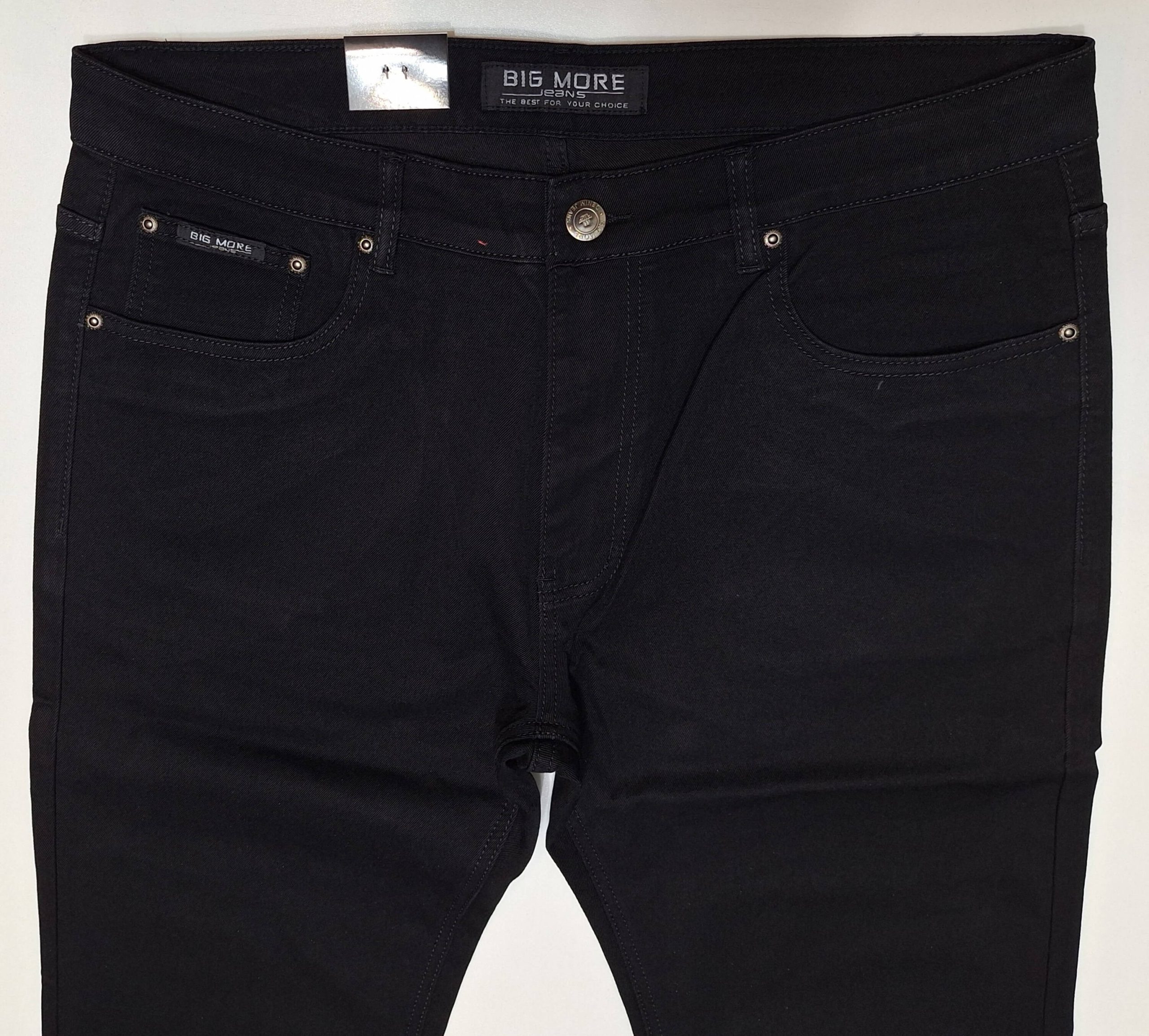 Spodnie czarne klasyczne proste firma Big More model 60610 - obrazek 3